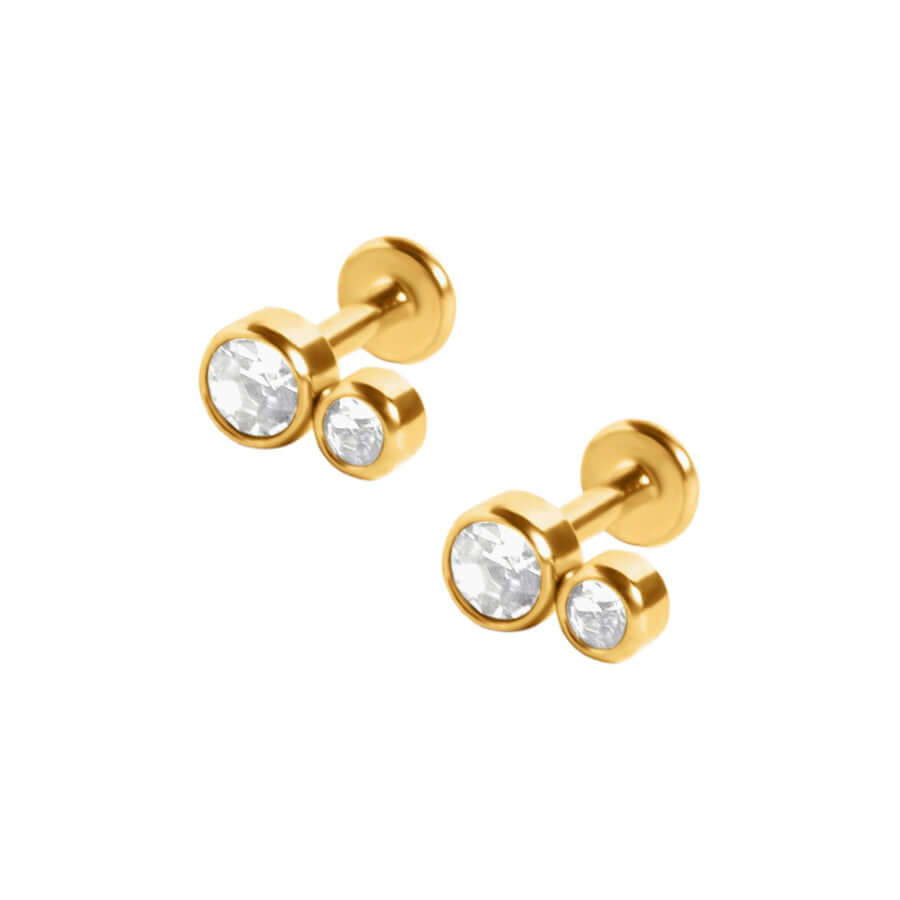 Gold and diamond sleeper earrings 